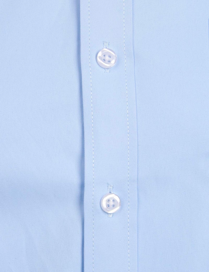 ZEROYAA Men's Long Sleeve Dress Shirt Solid Slim Fit Casual Business Formal Button Up Shirts with Pocket ZSSCL01 Blue X-Large - Image 3
